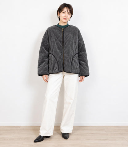 リバーシブルファーキルティングアウター