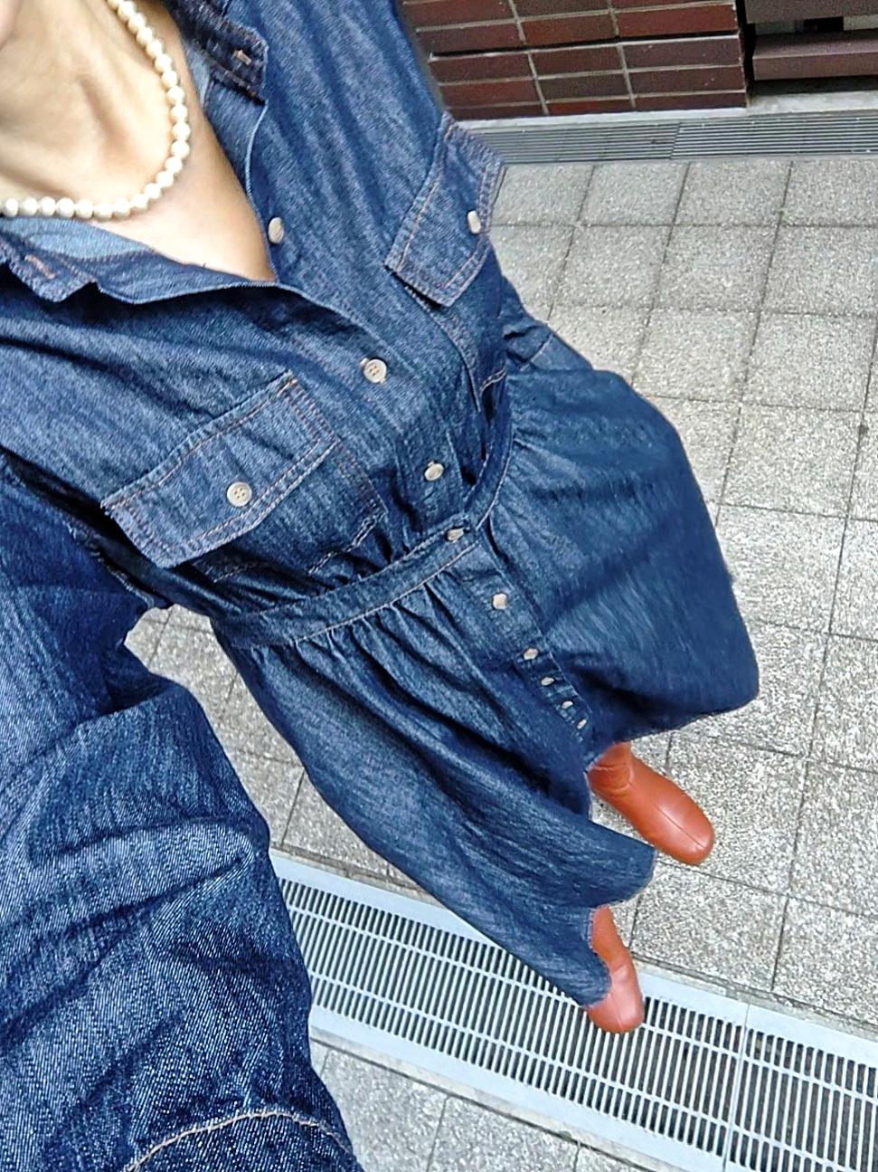 デニムフレアワンピース