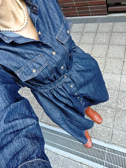 デニムフレアワンピース