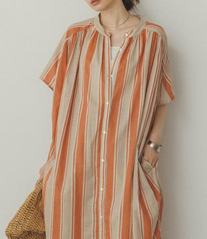 スラブコットンワンピース