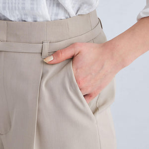 サラフール ベルト ワイド パンツ -マシンウォッシャブル・ストレッチ・UVカット-