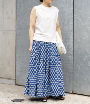 プリントボイルギャザースカート