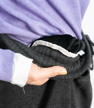 ヘリンボーン裏起毛イージーパンツ