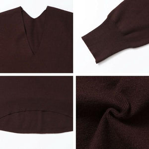 やわもちVネックニット