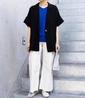 ワッシャーサテンシャツジャケット