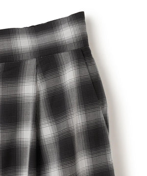 シアー オンブレーチェック ワイドパンツ