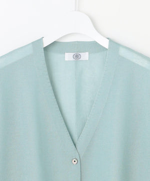 SHEER LIGHT KNIT Vネック カーディガン