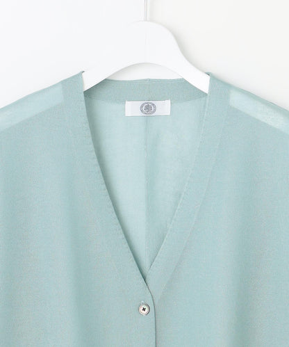 SHEER LIGHT KNIT Vネック カーディガン