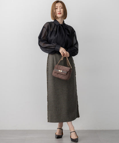 スエード キルティング ショルダーバッグ