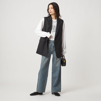 ツイードライク ジレ マシンウォッシャブル 帯電防止