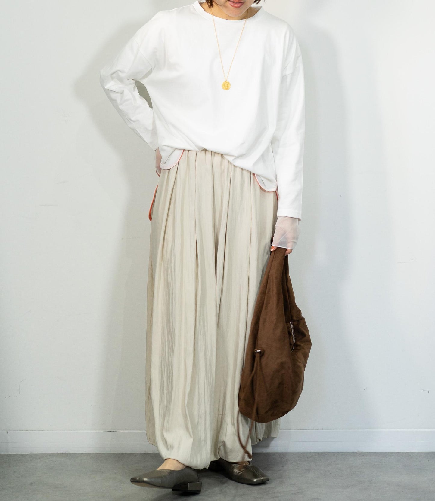 ポイントカラーロングTシャツ