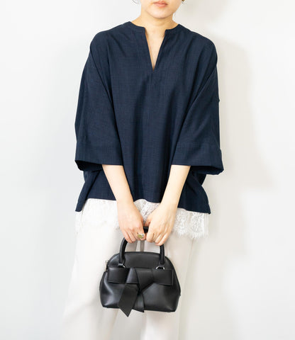 レースドッキングスキッパーブラウス