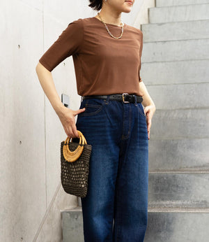 ダブルチュールハーフスリーブカットソー