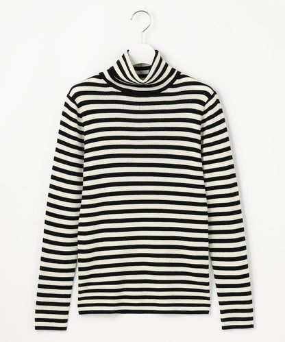 ウーステッドウール リブタートルネック ニット