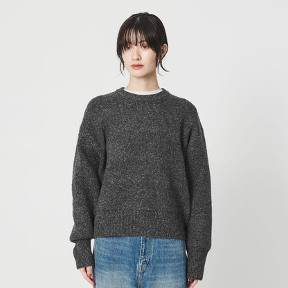 ウールブレンド シルクネップ ニットプルオーバー