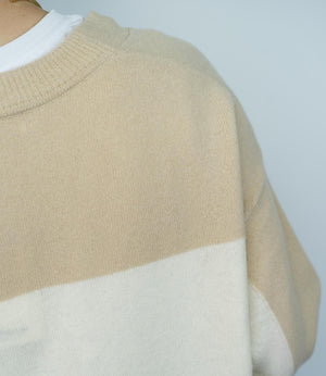 カシミアライクバイカラーカーディガン