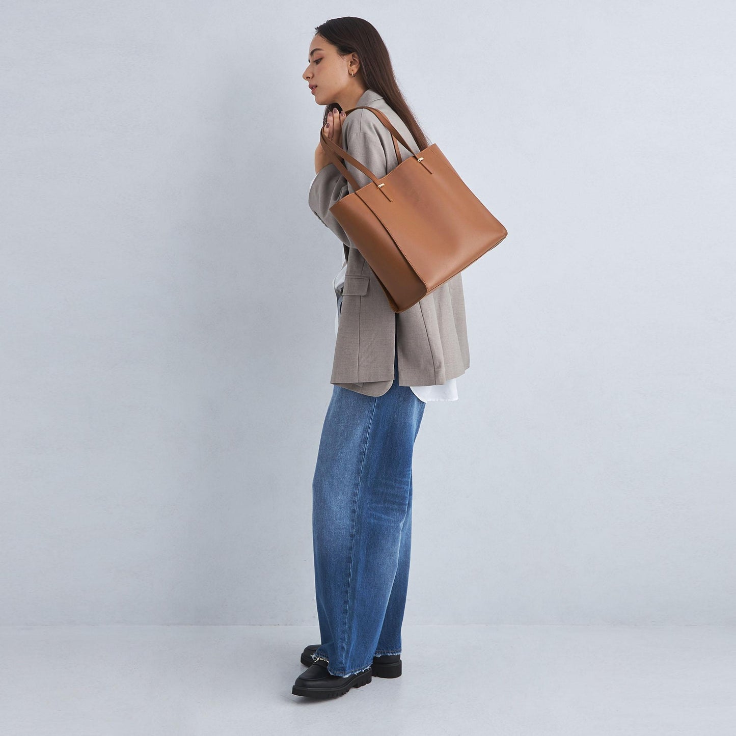 【WEB限定】ワンポイント シンプル トートバッグ（ソフトPCバッグ付） / A4 / 通勤