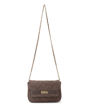 スエード キルティング ショルダーバッグ