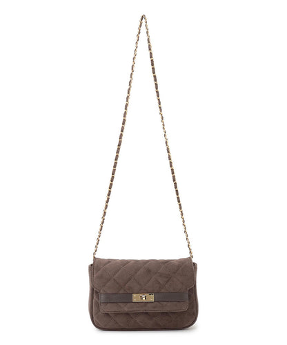 スエード キルティング ショルダーバッグ