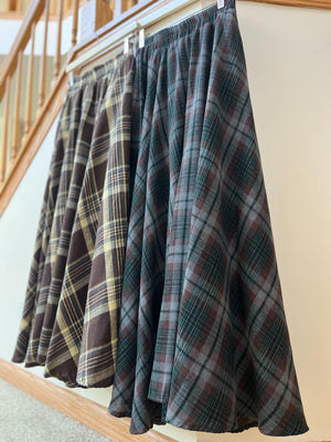 ムードチェックマキシロングスカート