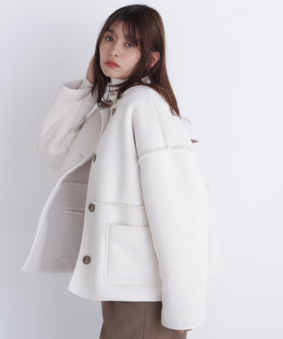 リバーシブルフェイクスウェードコート