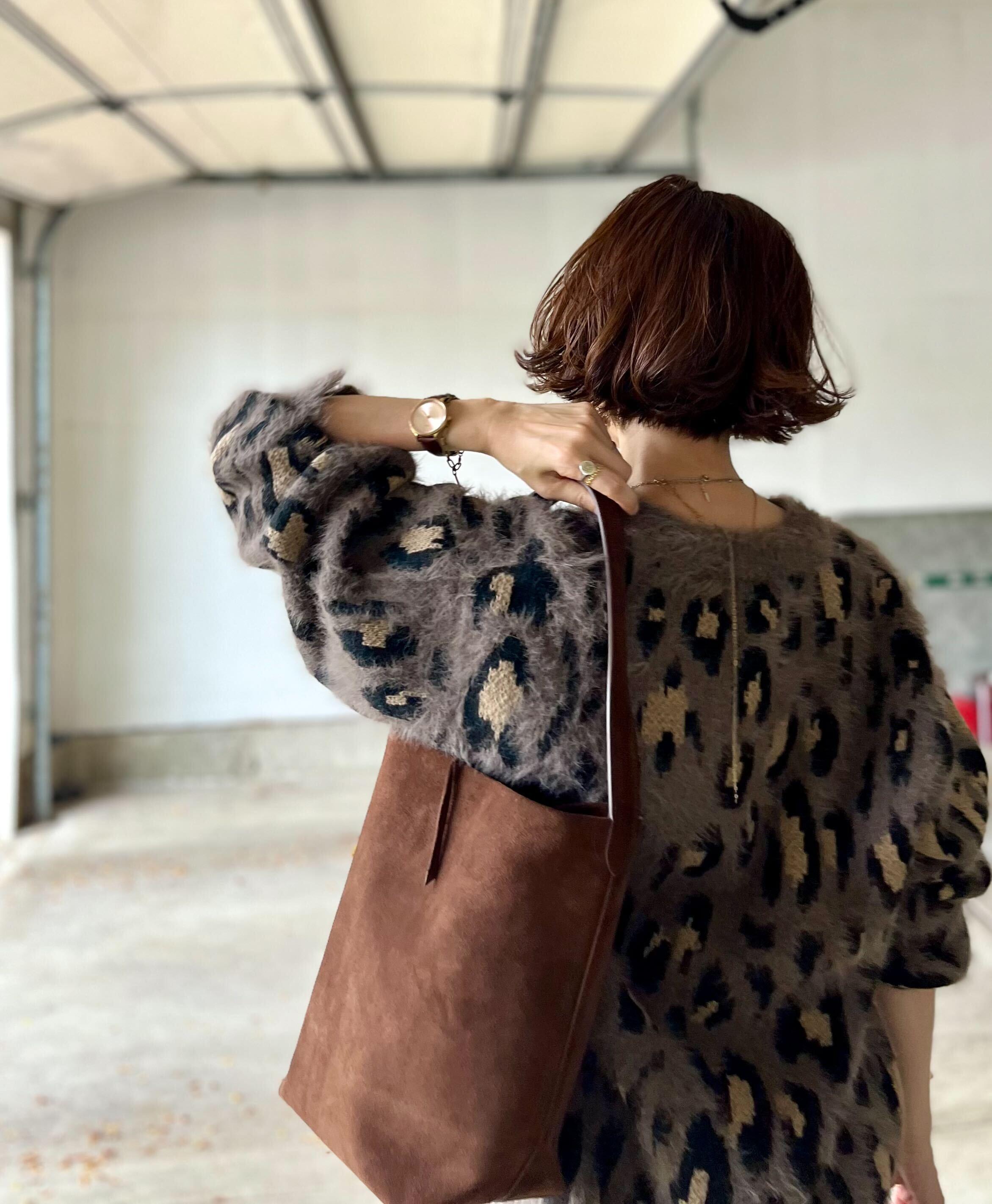 アンゴラレオパードカーディガン – &DROBE (アンドローブ)