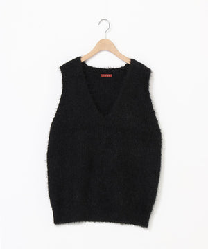 シャギーVネックニットベスト