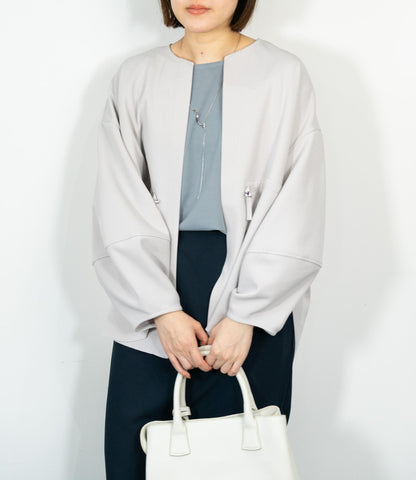 カットジョーゼットウエストマークブルゾン