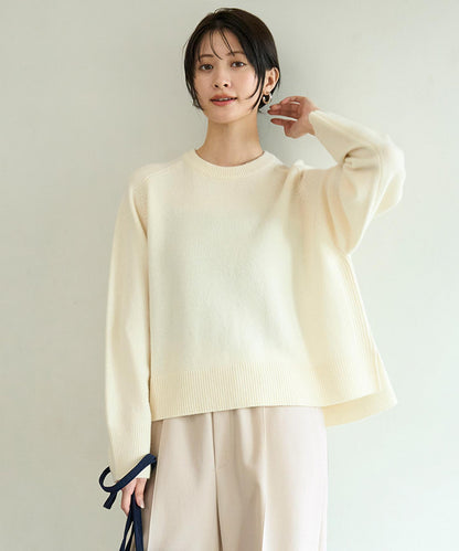 カシミヤブレンド クルーネックニット