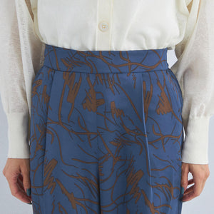 アート ボタニカル プリント パンツ