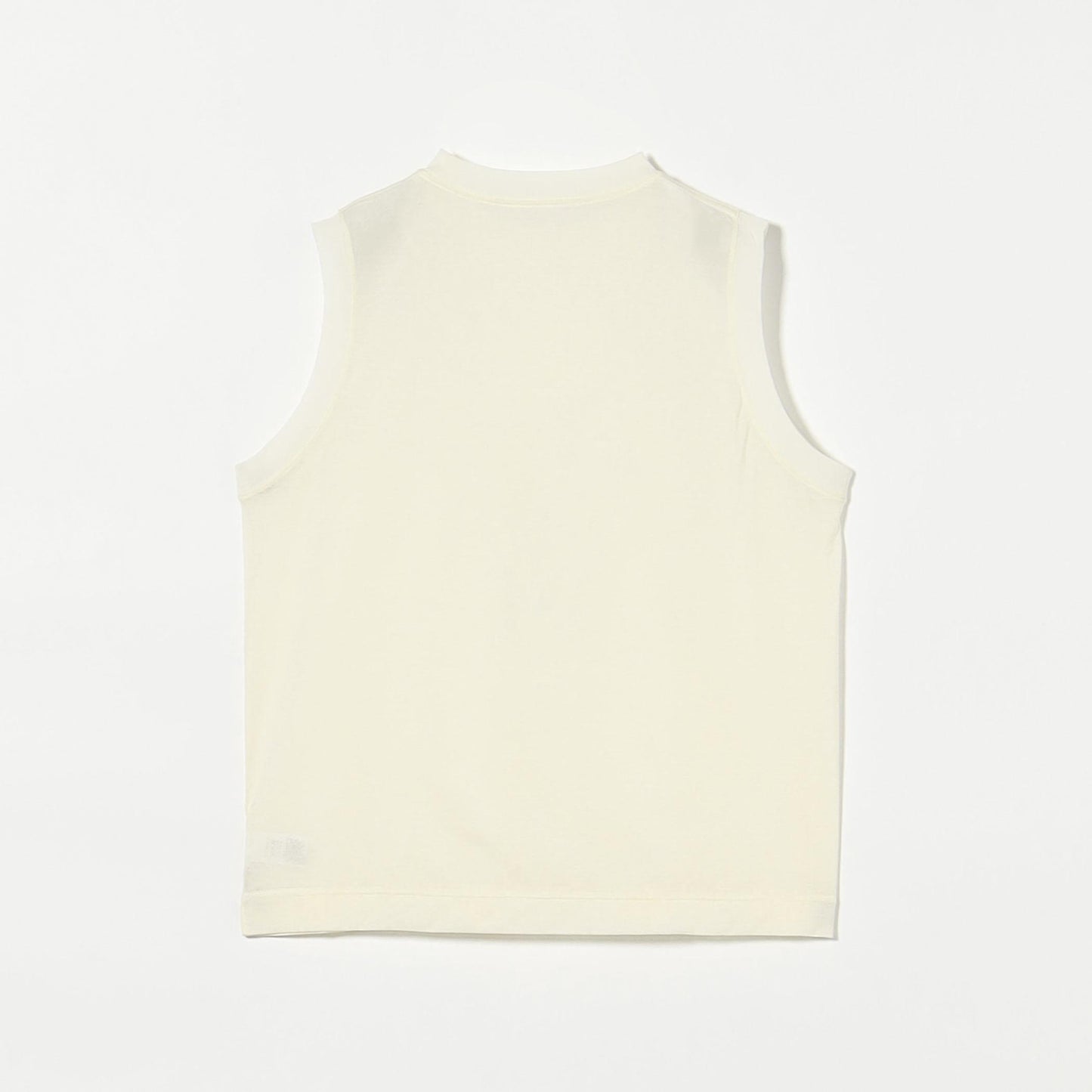 コットンナイロン クルーネック ノースリーブ Tシャツ