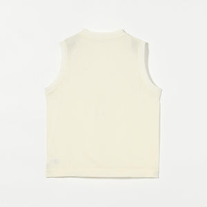 コットンナイロン クルーネック ノースリーブ Tシャツ