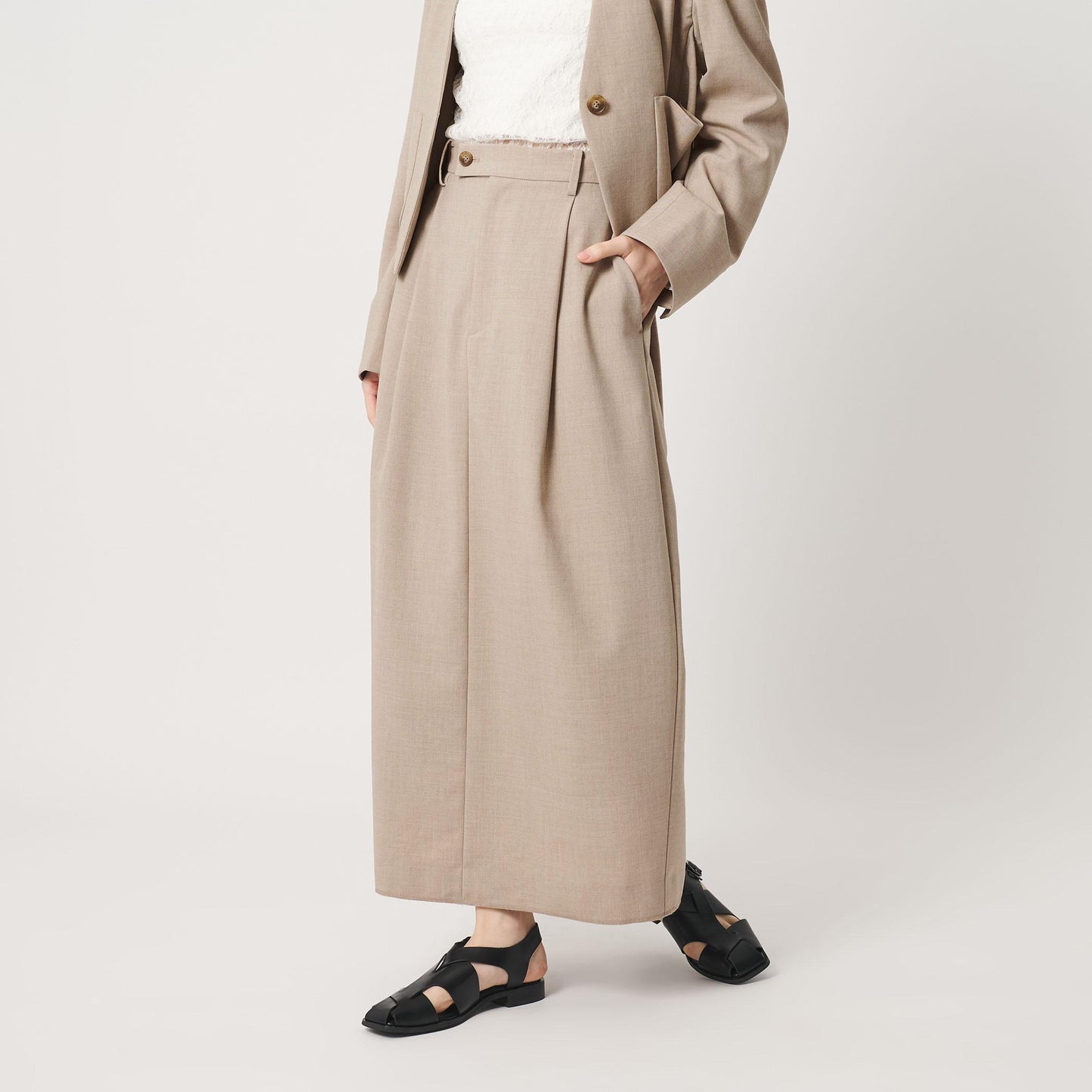 ポリエステルブレンド タックスカート