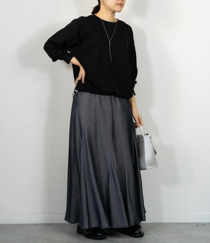 シャンブレーパネルスカート