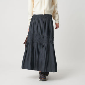 【WEB限定】シャーリング キリカエ フレアスカート