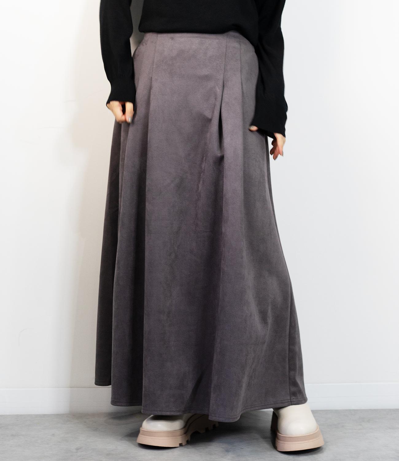スウェードフレアスカート
