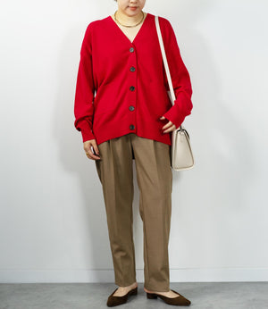 スムース編みルーズニットカーディガン