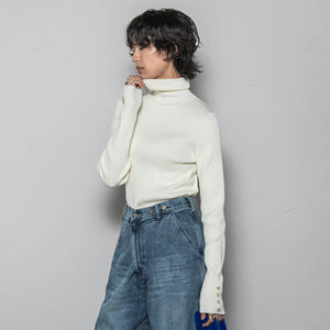 リブタートルニットプルオーバー≪手洗い可能≫