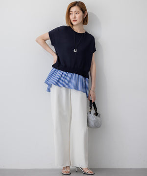 LIGHT DENIM バレルワイド パンツ