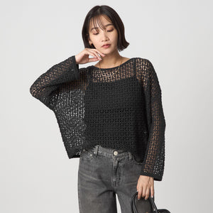 メッシュ ニット プルオーバー ウォッシャブル