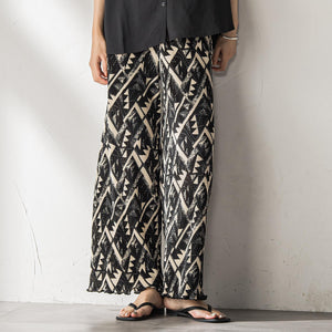 【WEB限定】オリエンタル柄クリスタルプリーツパンツ≪手洗い可能≫