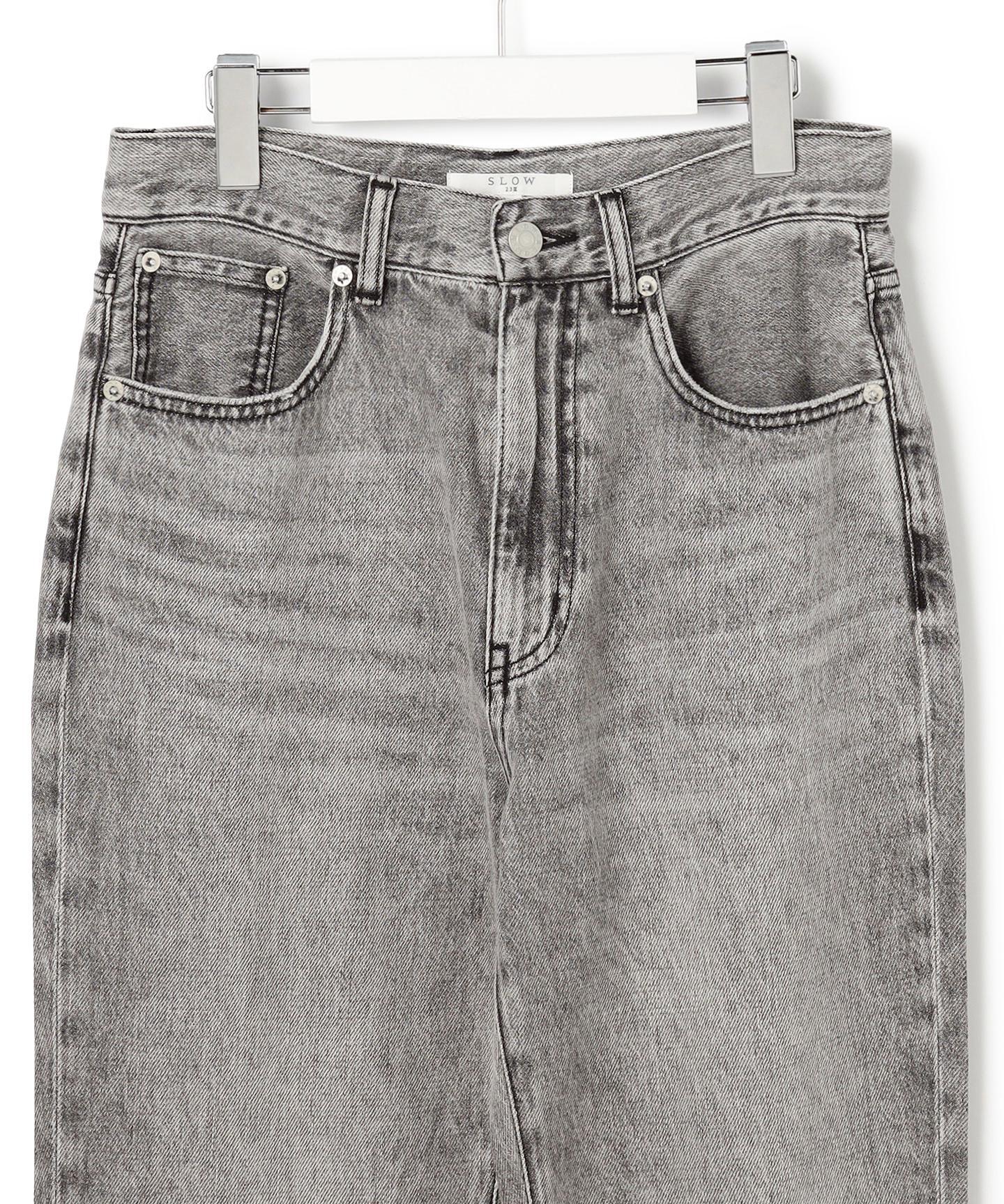 スリット ストレート デニム