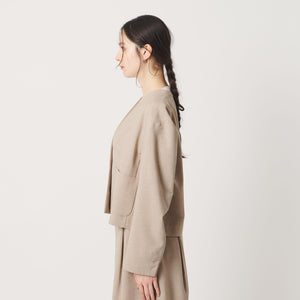 ポリエステルブレンド カラーレス ショートジャケット