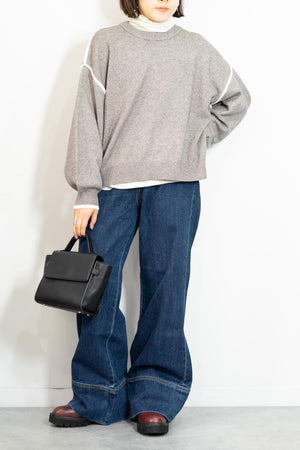 バイカラーラインニット