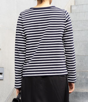 ボーダースナップカーディガン