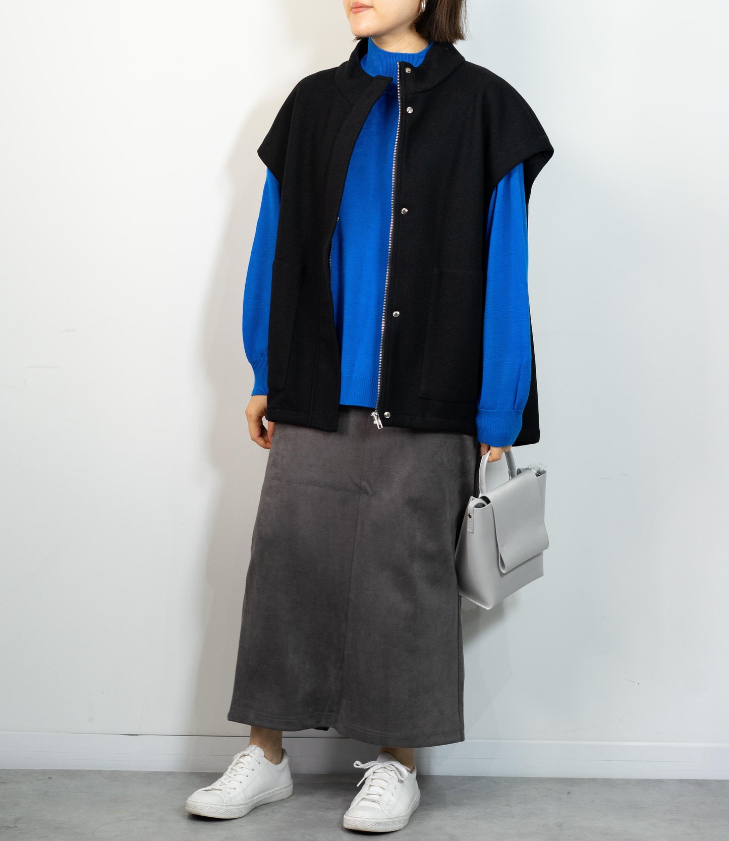 ウールライクハイネックベスト