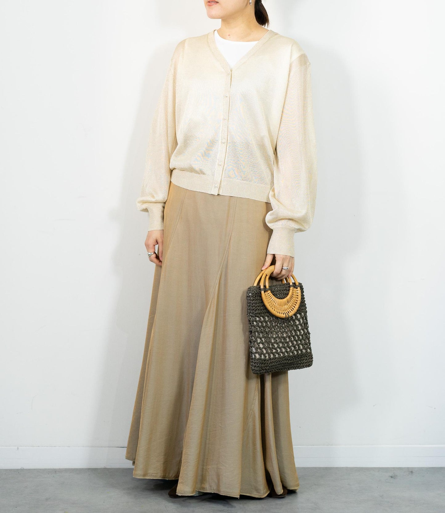 シャンブレーパネルスカート