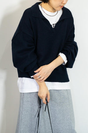 スキッパーニットプルオーバー