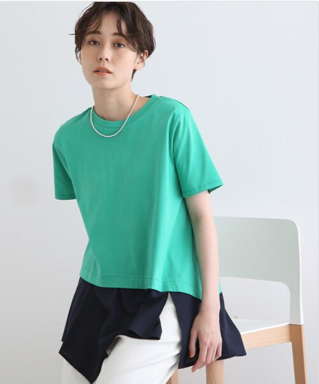 アシメシャツコンビTシャツ