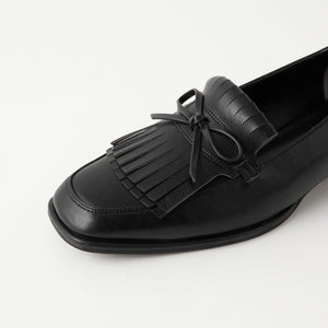 キルトリボン スリッポン シューズ / ローファー（3cmヒール）-撥水-